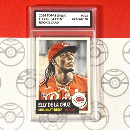 Graded 10 Elly De La Cruz Rookie Card 2024 MLB TOPPS Living 706 Cincinnati Reds Baseball
