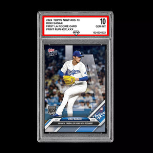 Graded 10 Roki Sasaki 2025 MLB TOPPS NOW OS-13 LA Sign With Dodgers RC Baseball