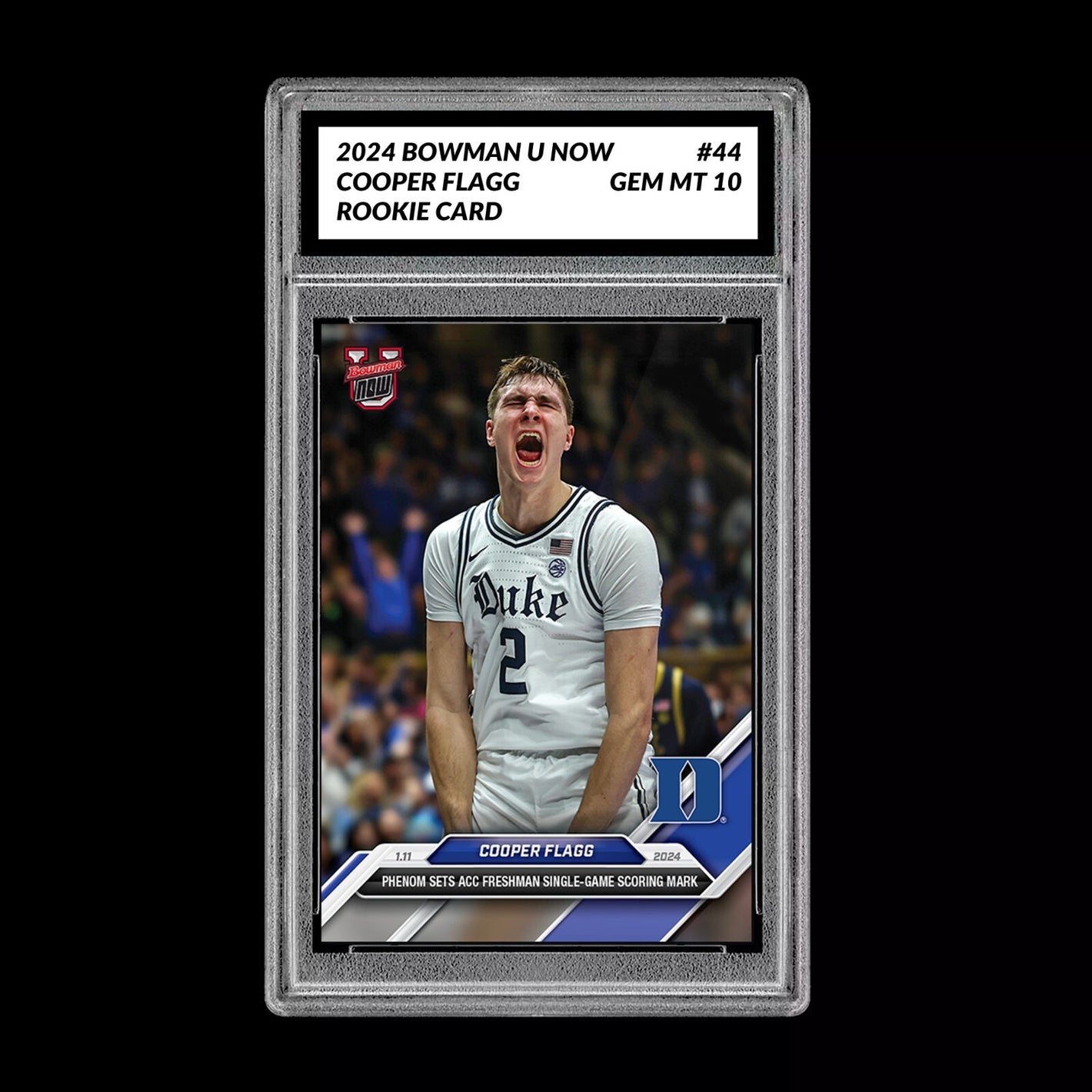 Graded 10 Cooper Flagg 2024-25 Bowman U NOW Card #44 Duke RC ROOKIE Basketball
