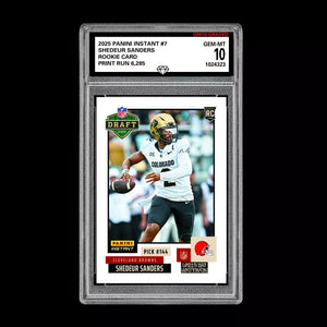 Graded 10 Shedeur Sanders #7 RC Rookie 2025 Panini Instant NFL Cleveland Browns Football