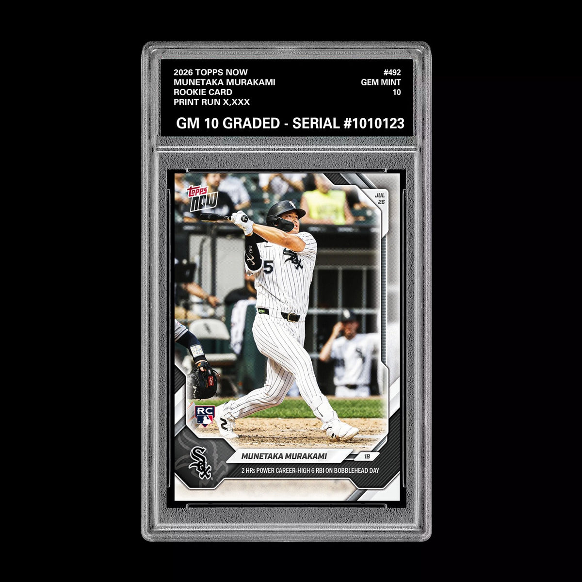 Graded 10 Munetaka Murakami 2026 Topps NOW #492 RC Rookie Card White Sox PRESALE Baseball