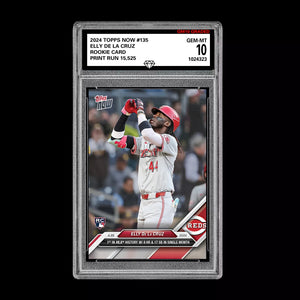 Graded 10 Elly De La Cruz #135 2024 Topps Now RC Rookie Card MLB HISTORY Baseball