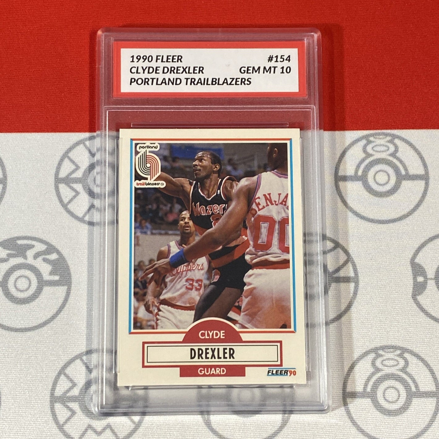 Graded 10 1990 Fleer Clyde Drexler Card 154 MINT Portland Trailblazers GEM MINT Basketball