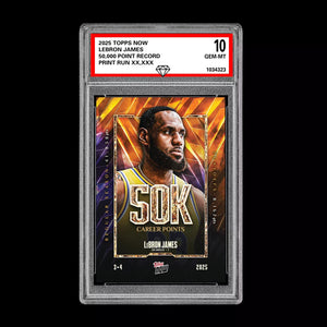 Graded 10 LeBron James #12 2025 Topps NOW Basketball 50k Points Lakers  Basketball