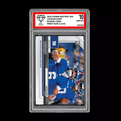 GM10 Graded 10 Jaxson Dart RC ROOKIE SP 2025 Panini Instant NFL #33  Football