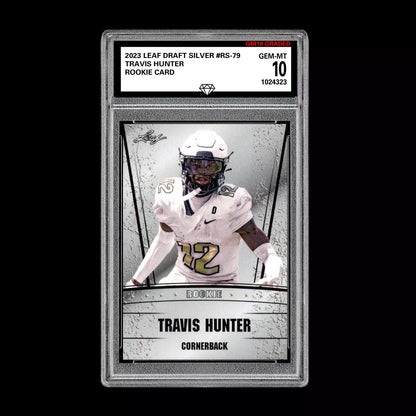 Travis Hunter 2023 Leaf Draft Silver Graded 10 Rookie Card RC Colorado Buffaloes Football