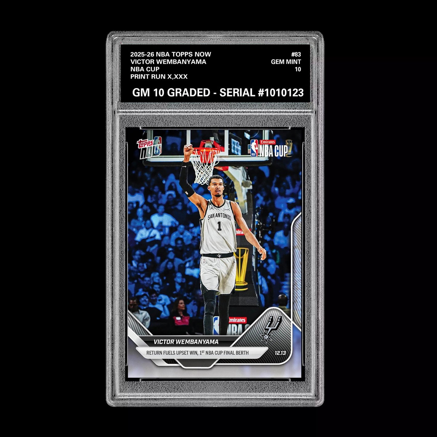 Graded 10 Victor Wembanyama 2025-26 Topps Now NBA Cup Final Card Presale Basketball