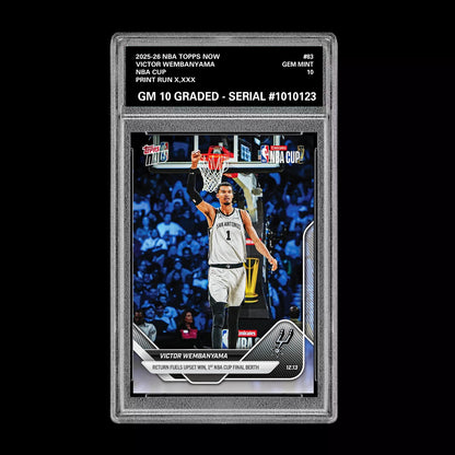 Graded 10 Victor Wembanyama 2025-26 Topps Now NBA Cup Final Card Presale Basketball