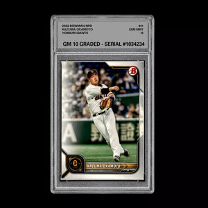 GRADED 10 2022 BOWMAN NPB KAZUMA OKAMOTO #41  BLUE JAYS PROSPECT Baseball