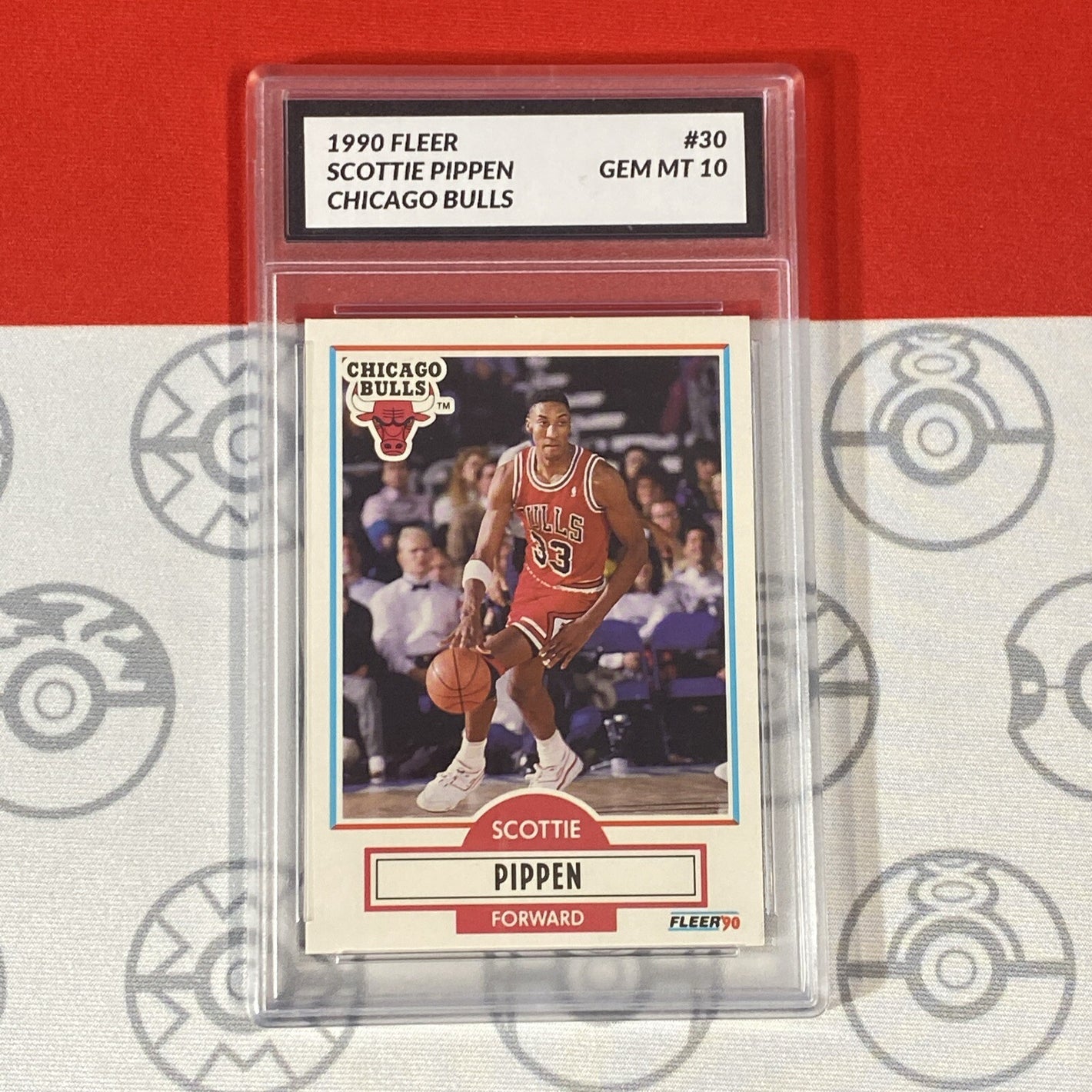 Graded 10 1990 Fleer Scottie Pippen Card 30 MINT Chicago Bulls GEM MINT Basketball