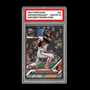 Graded 10 Jackson Holliday 2024 Topps Now RC #61 1st Rookie Baltimore Orioles Baseball