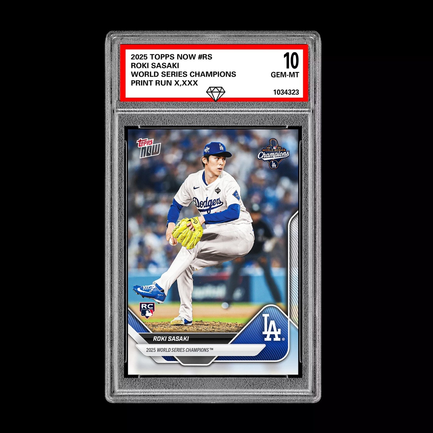 Graded 10 Roki Sasaki RC Rookie Card WORLD SERIES 2025 MLB Topps NOW Presale Baseball