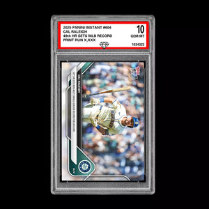 Graded 10 Cal Raleigh #604 2025 MLB Topps Now 49th HR Record by Catcher  Baseball