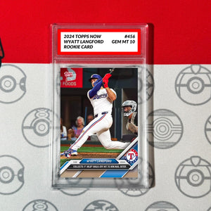 Graded 10 Wyatt Langford #456 2024 MLB TOPPS NOW Card RC Rookie Rangers Baseball,Football