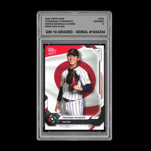 Graded 10 Yoshinobu Yamamoto 2026 Topps NOW #JP03 Team Japan World Classic Baseball