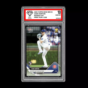 Graded 10 Cade Horton 2025 Topps Now Rookie Cup Chicago Cubs Baseball