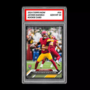 Graded 10 Jayden Daniels #16 RC 5 TD Game 2024 Topps NOW Rookie Card Football
