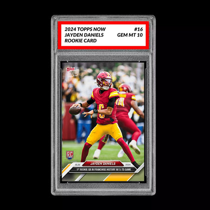 Graded 10 Jayden Daniels #16 RC 5 TD Game 2024 Topps NOW Rookie Card Football