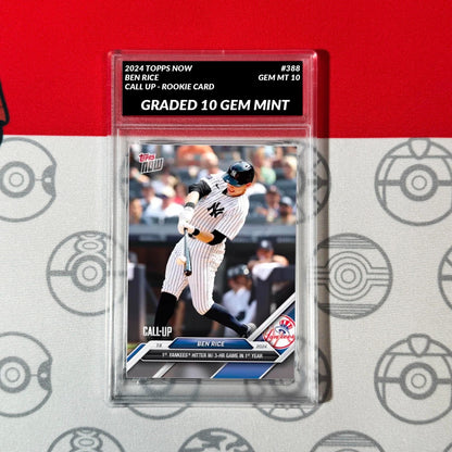 GRADED 10 Ben Rice #388 Call-Up RC Yankees 3 HRs 2024 TOPPS NOW Rookie Baseball