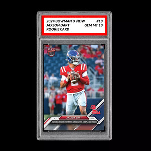 Graded 10 Jaxson Dart Ole Miss Record 2024 Bowman U Now #10 RC Rookie Card Draft Football