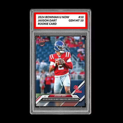 Graded 10 Jaxson Dart Ole Miss Record 2024 Bowman U Now #10 RC Rookie Card Draft Football
