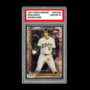 Graded 10 Nick Kurtz #USC180 RC Rookie Card 2025 MLB Topps Chrome Athletics Baseball