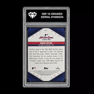 Graded 10 Shohei Ohtani 2025 Topps #AS-1 All Star Game SP Exclusive Redemption Baseball