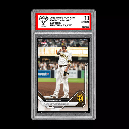 Graded 10 Manny Machado 2,000 Hits - 2025 TOPPS NOW #397 San Diego Padres MLB  Baseball
