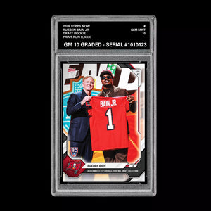 Graded 10 Rueben Bain Jr 2026 TOPPS NOW RC Rookie Card Buccaneers PRESALE  Football