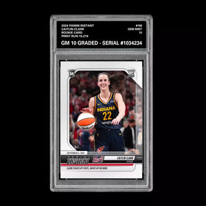 Graded 10 CAITLIN CLARK #198 ROOKIE RC Card 2024 Panini Instant Indiana Fever Basketball