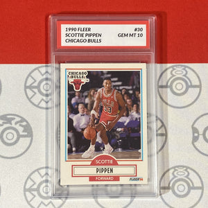 Graded 10 1990 Fleer Scottie Pippen Card 30 MINT Chicago Bulls GEM MINT Basketball