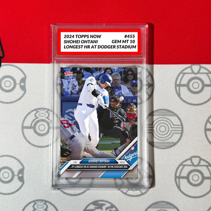 Graded 10 Shohei Ohtani #455  2024 MLB TOPPS NOW Card Dodgers Longest HR Baseball