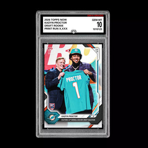 Graded 10 Kadyn Proctor 2026 TOPPS NOW RC Rookie Card Dolphins PRESALE Football