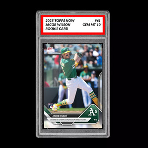 Graded 10 Jacob Wilson RC Rookie Card 2025 Topps Now #61 HIT STREAK Baseball
