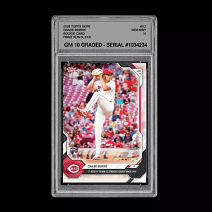Graded 10 2026 Topps Now Chase Burns Call Up Rookie Card  RC #512 Reds PRESALE Baseball
