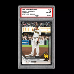Graded 10 Manny Machado 2,000 Hits - 2025 TOPPS NOW #397 San Diego Padres MLB  Baseball