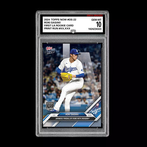 Graded 10 Roki Sasaki 2025 MLB TOPPS NOW OS-13 LA Sign With Dodgers RC Baseball