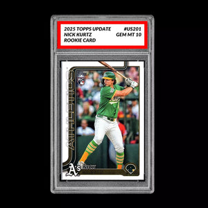 Graded 10 Nick Kurtz #US201 RC Rookie Card 2025 MLB Topps Update Athletics Baseball