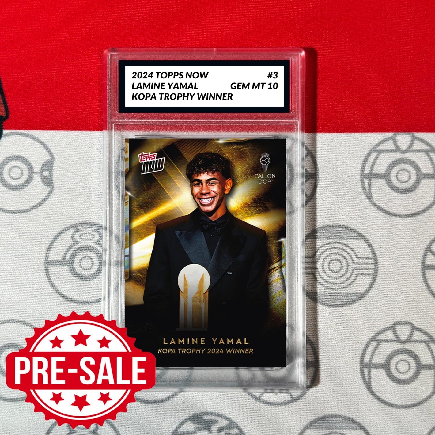 Graded 10 Lamine Yamal #3 2024 Kopa Trophy Winner Topps Now RC Rookie Soccer