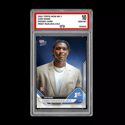 Graded 10 Cam Ward #D-1 1st Pick RC Rookie Card 2025 Topps Now Football Titans Football