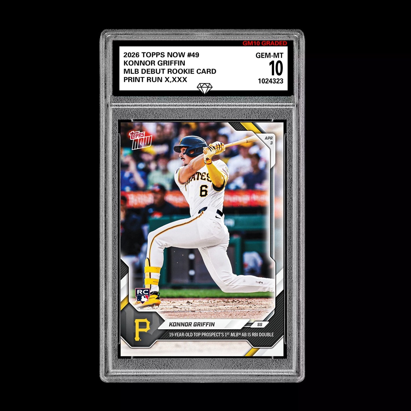 Graded 10 Konnor Griffin RC Rookie #49 2026 Topps Now MLB Debut Pirates  Baseball