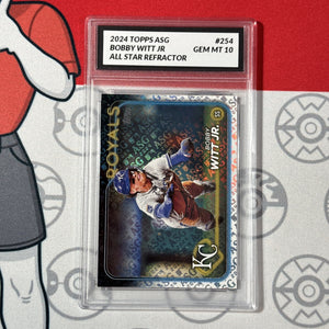Graded 10 2024 TOPPS ALL STAR GAME FOIL STAMPED ASG CARD BOBBY WITT JR #254 Baseball