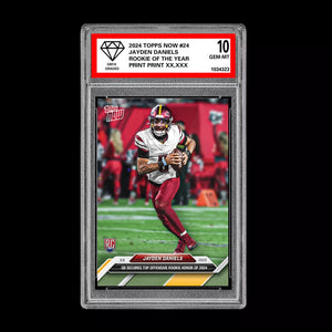 Graded 10 Jayden Daniels #24 ROOKIE OF THE YEAR 2024 Topps NOW RC Commanders Football