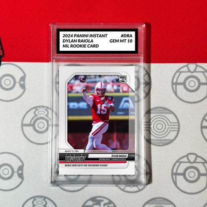 Graded 10 DYLAN RAIOLA RC Rookie Card 2024 Panini Instant #DRA Nebraska Football