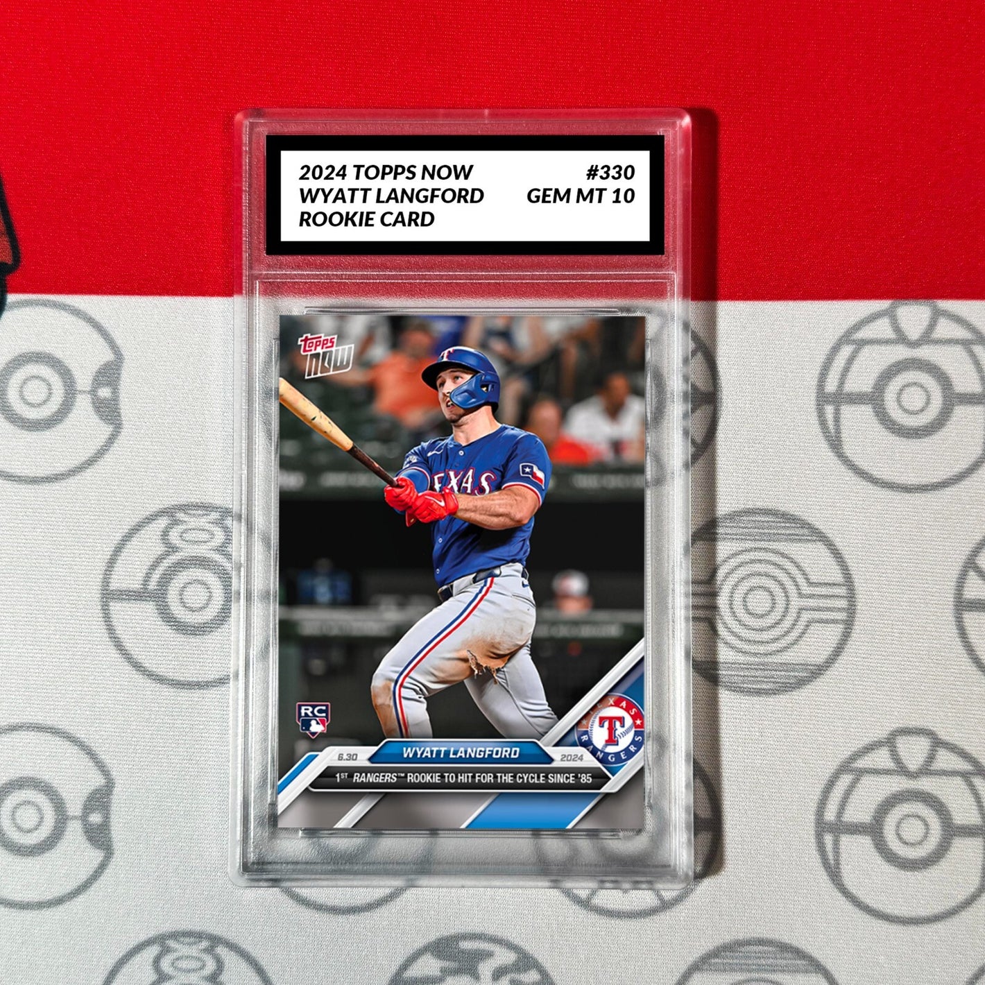 Graded 10 Card Wyatt Langford 2024 MLB TOPPS NOW® #364 Rookie RC Rangers Baseball,Football