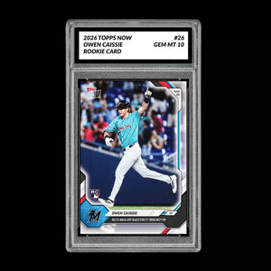 Graded 10 Owen Caissie Rookie Card 26 2026 Topps NOW Miami Marlins PRESALE Baseball