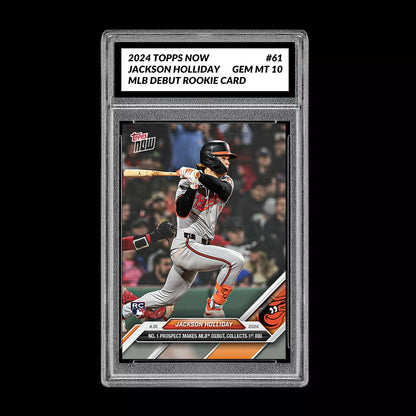 Graded 10 Jackson Holliday 2024 Topps Now RC #61 1st Rookie Baltimore Orioles Baseball