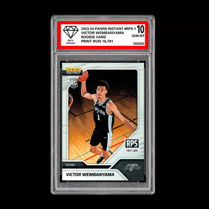 Graded 10 Victor Wembanyama 2023-24 Panini Instant #RPS-1 1st Rc Rookie Basketball