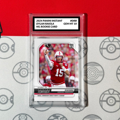Graded 10 DYLAN RAIOLA RC Rookie Card 2024 Panini Instant #DRB Nebraska Football