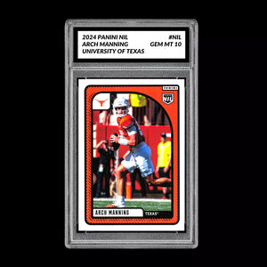 GRADED 10 ARCH MANNING #NIL RC Rookie Card 2024 Panini University of Texas Football